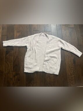 Barefoot Dreams Plush Open-Front Cardigan in Light Cream